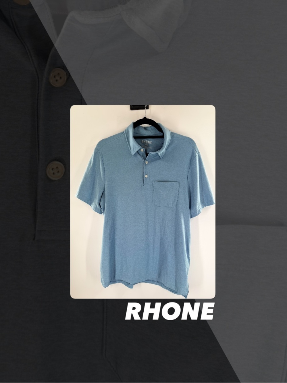 EUC Rhone Blue Heather WFH Polo